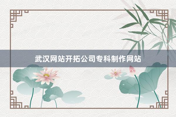 武汉网站开拓公司专科制作网站